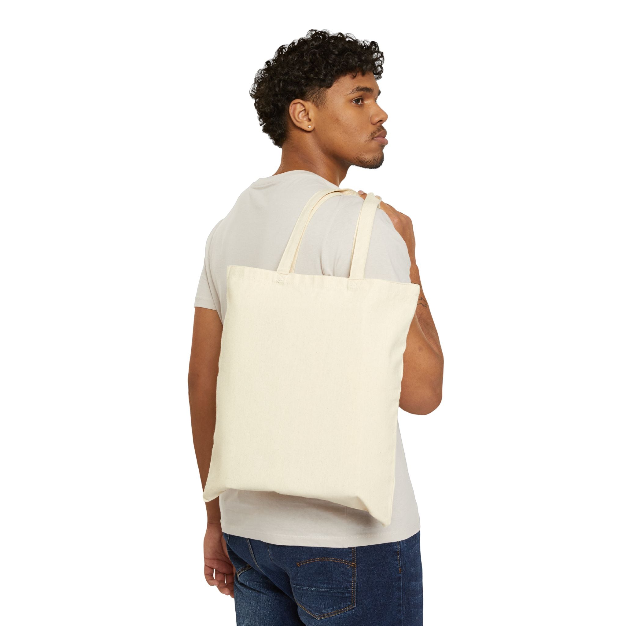 Cotton Tote Bag — Cute Chinchilla Café Logo Reusable Market Tote