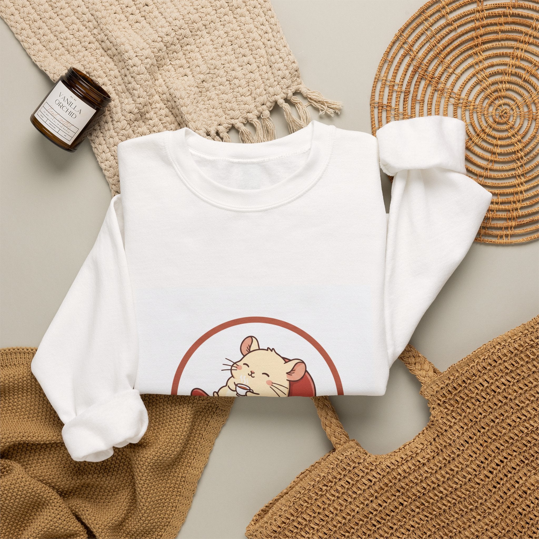 Chinchilla Chill Crewneck Sweatshirt — Cute Chinchilla Logo Pullover