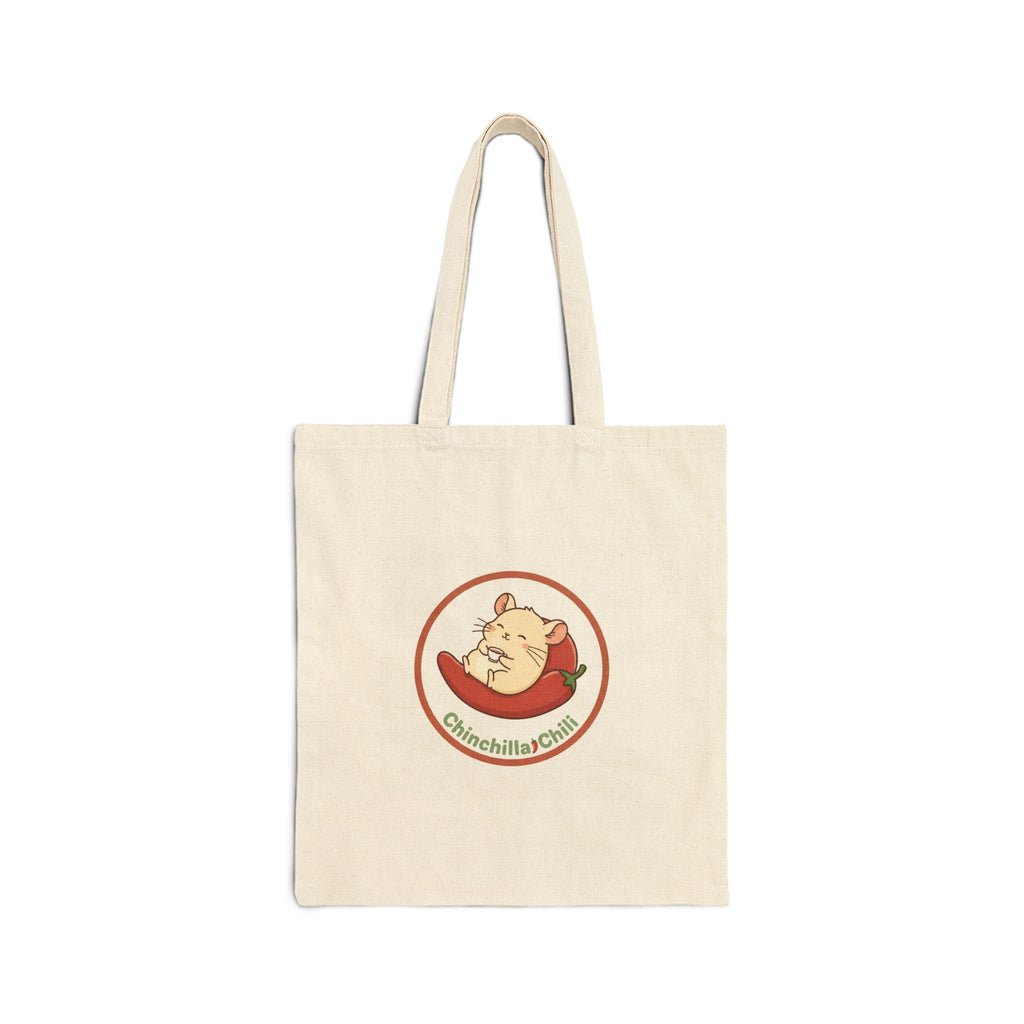Cotton Tote Bag — Cute Chinchilla Café Logo Reusable Market Tote
