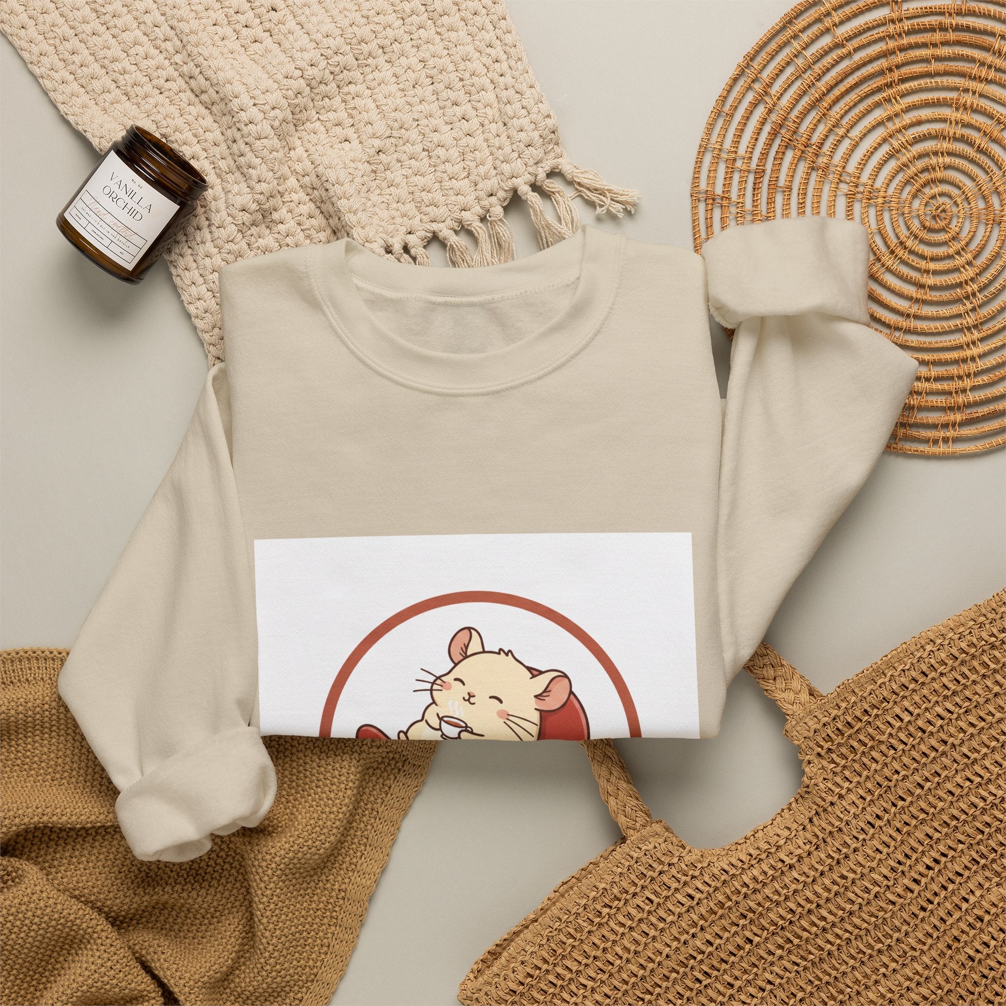 Chinchilla Chill Crewneck Sweatshirt — Cute Chinchilla Logo Pullover