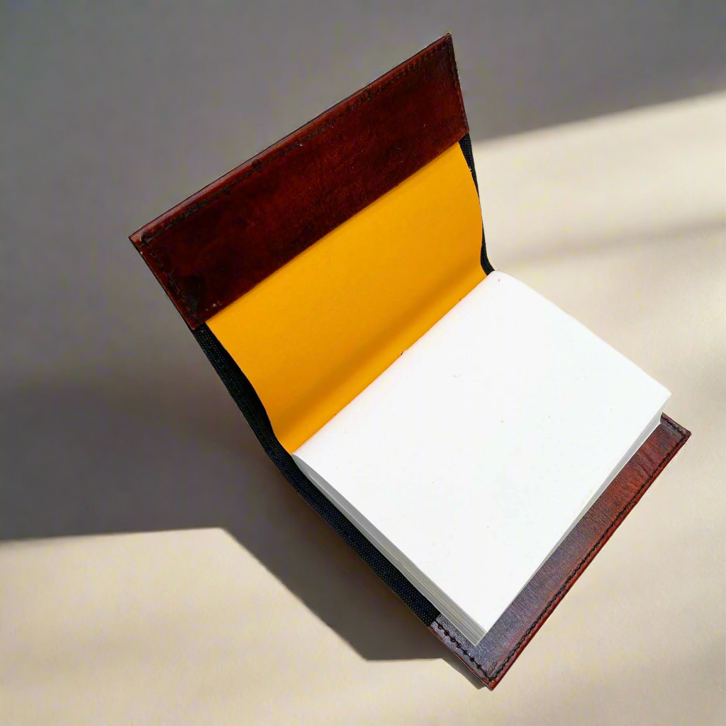 Space Odyssey Refillable Leather Journal with Solar System Design & Cobalt Stone