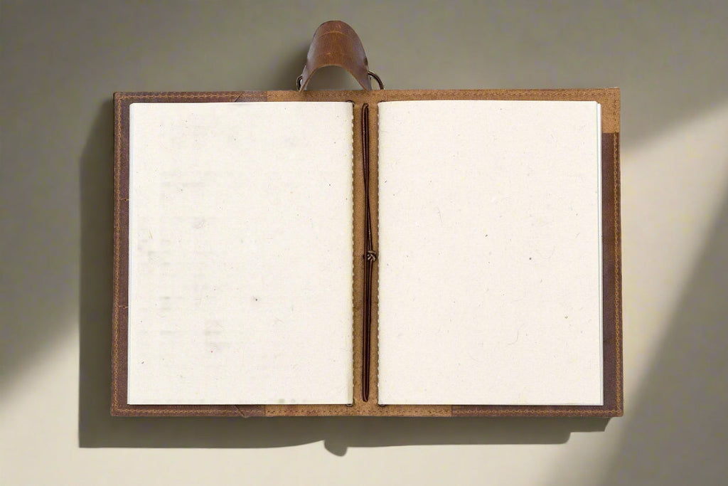 Soothi A5 Refillable Leather Traveler's Journal - Classic Design with Pockets, Pen Slot & Tree-Free Paper