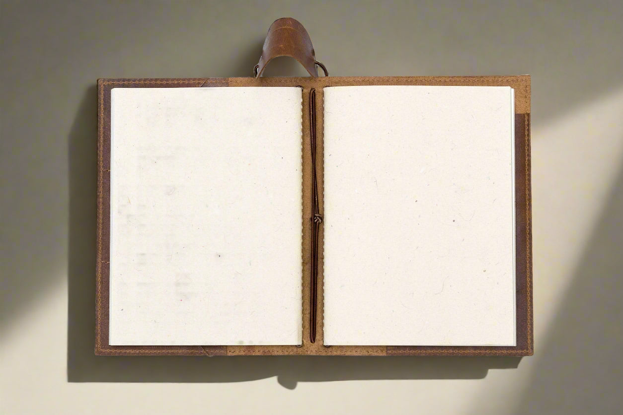 Soothi A5 Refillable Leather Traveler's Journal - Classic Design with Pockets, Pen Slot & Tree-Free Paper